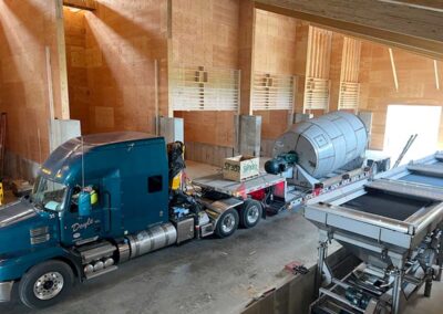 Doyle transportation delivering 24-ton rotary blender for autobatch system