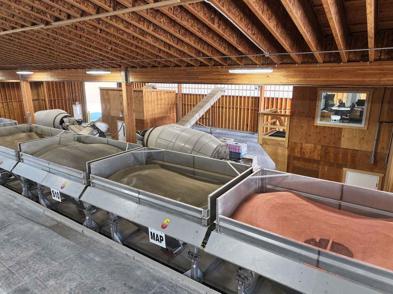 Blend system operator’s office overlooking the loadout lanes and blending system.